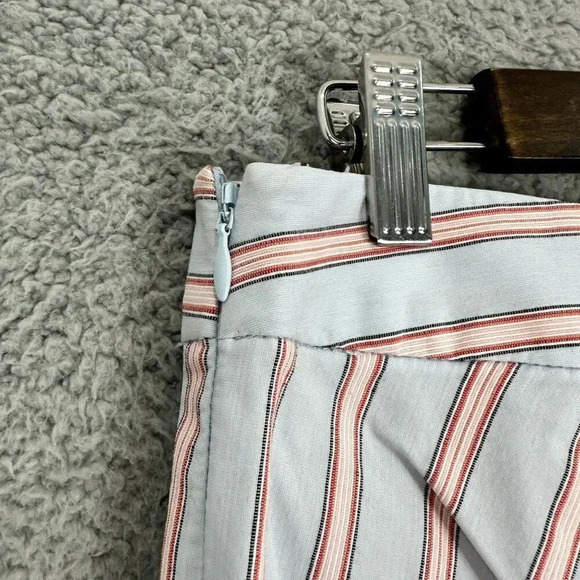 Loft shorts women 0 blue red striped ruffle accent stretch nautical beach resort - Picture 7 of 8